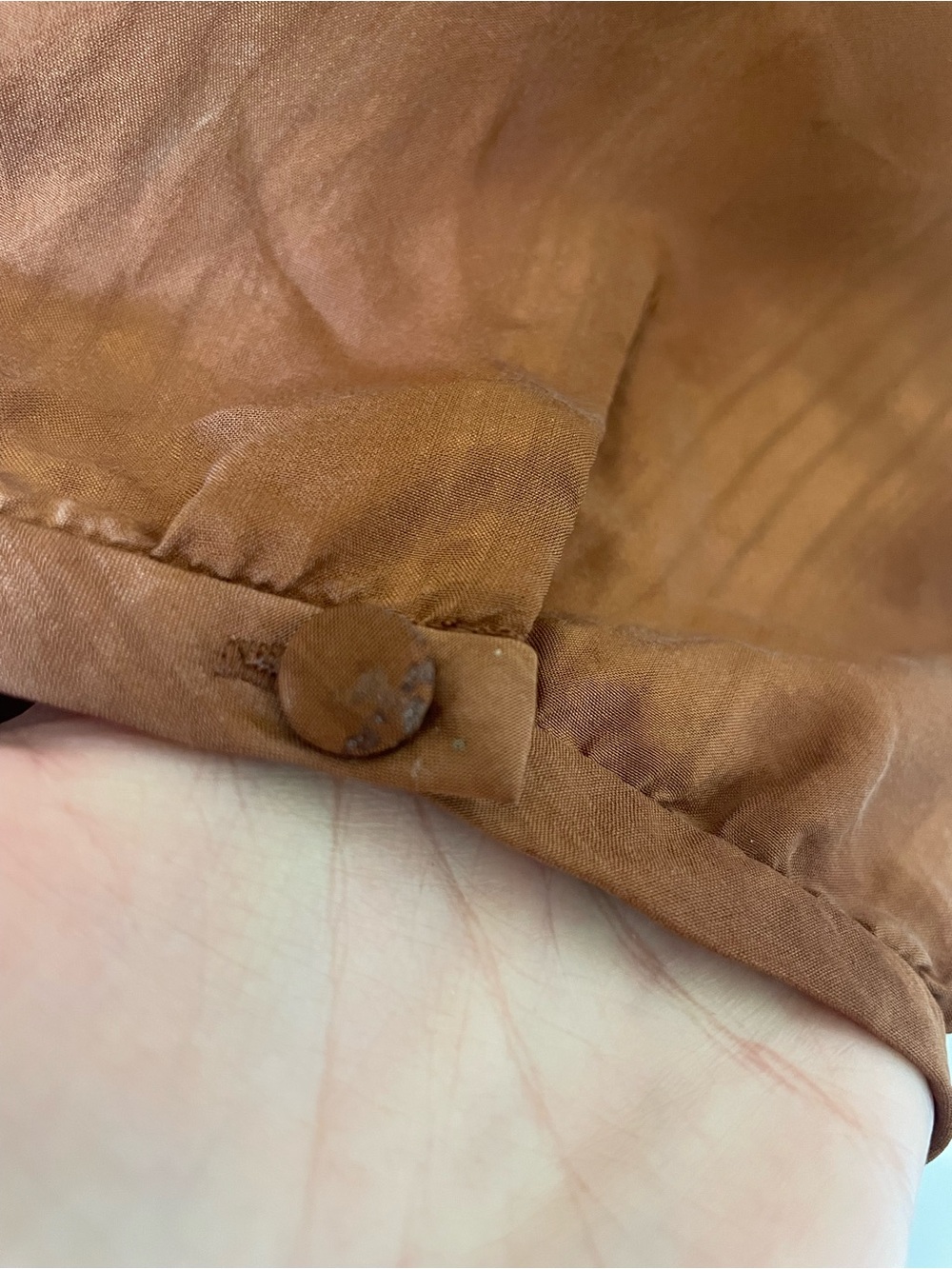 Banana Republic Rust-Brown Silk Button-Front Tunic- Petite Medium - Picture 5 of 12